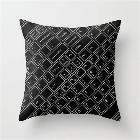 Buy Keyboarded Black Throw Pillow By Grandeduc Gamer Gaming Game