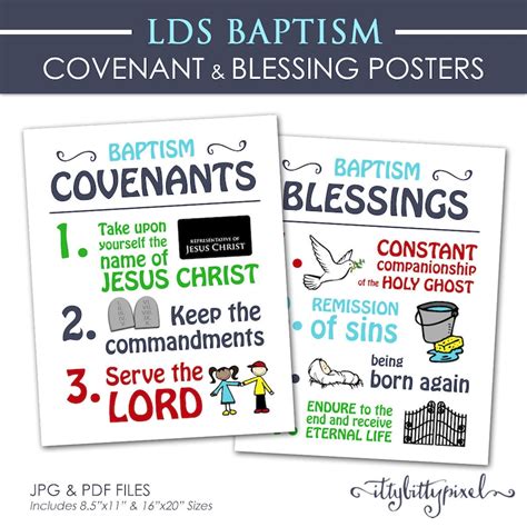 Lds Baptism Poster Primary Printable Baptismal Covenant Promise