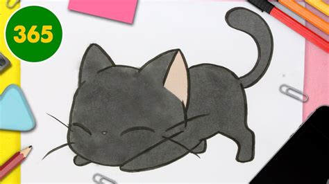 How To Draw A Cute Black Cat Kawaii Special Halloween Youtube