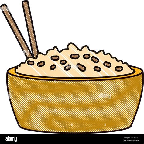 Rice Bowl With Chopstick Stock Vector Image Art Alamy