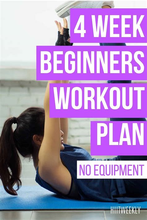 4 Week Workout Plan For Beginners No Equipment Needed Hiitweekly