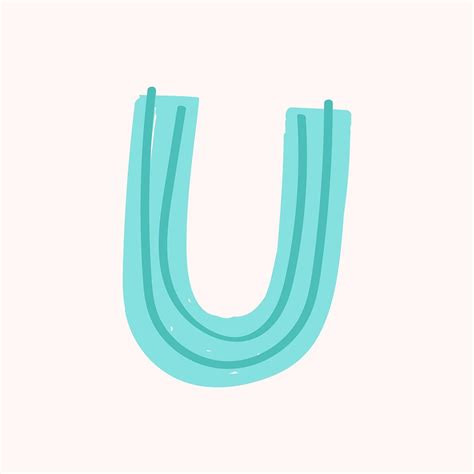 U Letter Doodle Typography Font Vector Free Image By