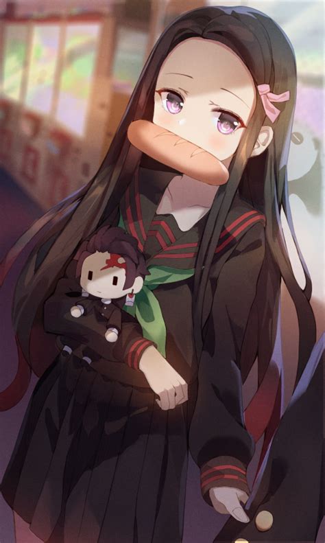 Schoolgirl Nezuko Rbackgroundnezuko