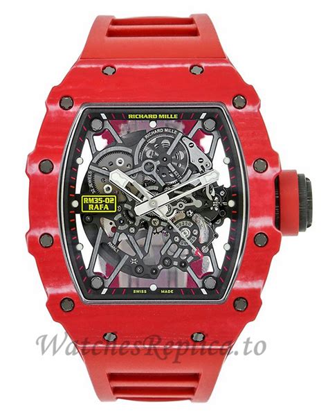48 mm x 39.70 mm x. Richard Mille Replica RM35-02 Rafael Nadal Red Quartz TPT ...