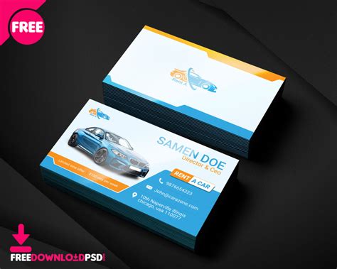 Free Rent A Car Business Card Template