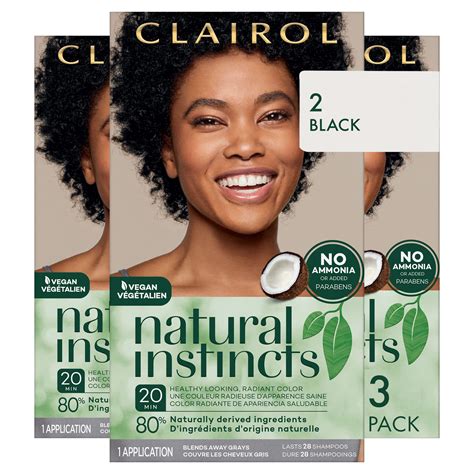 Buy Clairol Natural Instincts Demi Permanent Hair Dye 2 Black Hair Color Pack Of 3 Online At