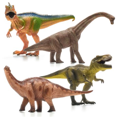 Prextex 13” Realistic Looking Dinosaurs Pack Of 4 Jumbo Plastic
