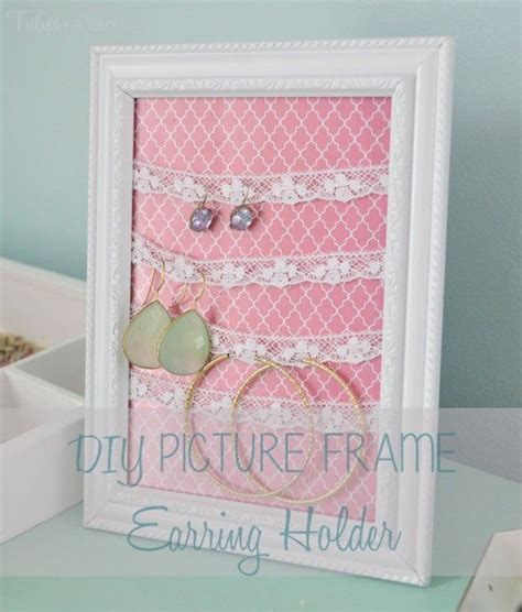 Diy Picture Frame Earring Holder Tulips And A Terrier Diy Picture