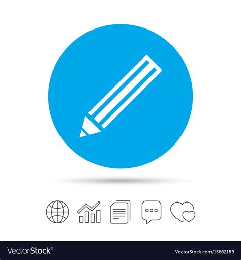 Pencil Sign Icon Edit Content Button Royalty Free Vector