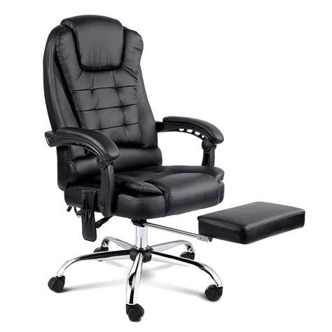 artiss 8 point massage office chair heated reclining gaming chairs black bunnings australia