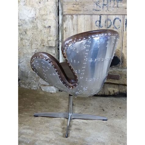 Shop more to save more. Aviator Chair Swivel with Brown Leather and Metal Backed ...