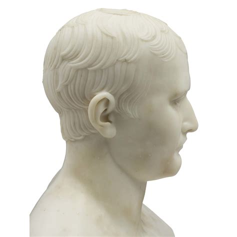 French 19th Century White Carrara Marble Bust Of Napoleon Att To A