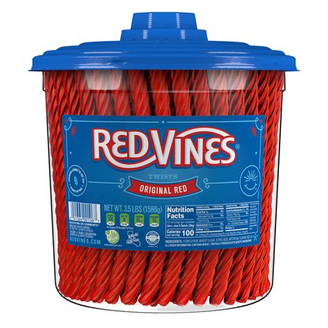 Red Vines Original Red Licorice Candy 35 Lb Jar