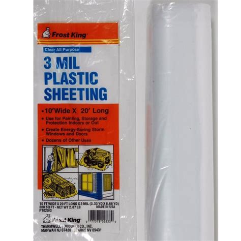 Frost King P10203 Polyethylene Sheeting 10 Ft X 20 Ft Clear 3