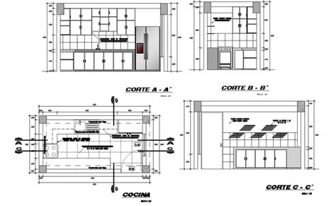 Kitchen Plan And Section Autocad File Kitchen Plans Kitchen Remodel