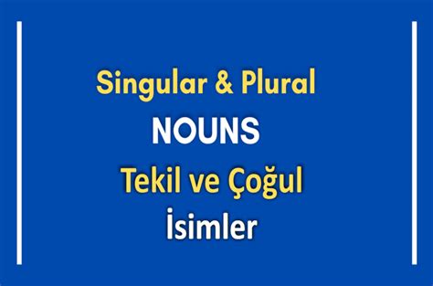 Singular and Plural Nouns (Tekil ve Çoğul İsimler) Konu Anlatımı ve