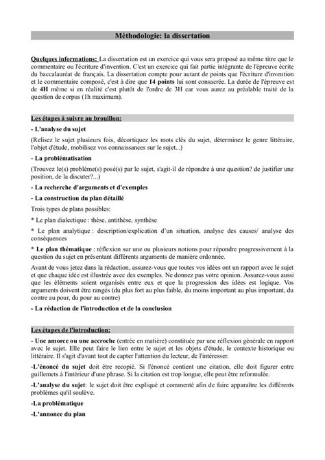 exemple de sujet de dissertation français