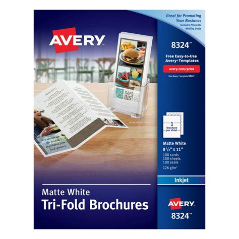 Avery Tri Fold Brochures Matte Two Sided Printing 8 12 X 11 100