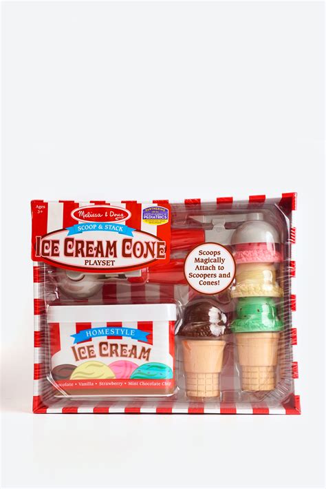 Melissa And Doug Scoop And Stack Ice Cream Cone Set