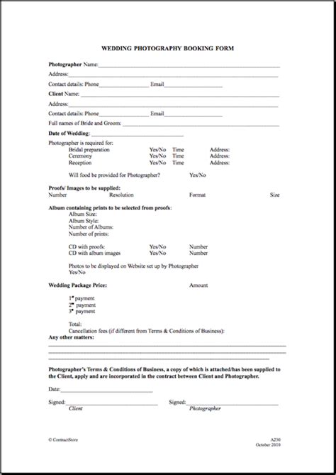 New photographers working without a wedding photography contract often say that they don't want to stress out the client or make them feel like they're signing there are a lot of to dos during wedding planning time and this can create a lot of stress. Free Printable Wedding Photography Contract Template Form (GENERIC)