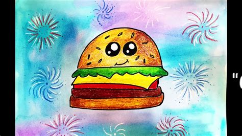How To Draw A Cute Cheeseburger Youtube