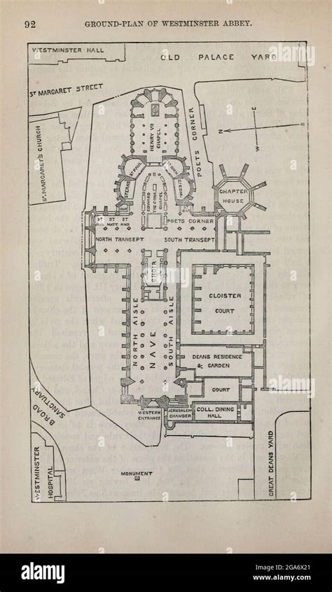 Ground Plan Westminster Abbey From The Book London And Its Environs