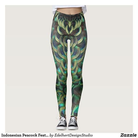 Indonesian Peacock Feathers Pattern Legging Patterned