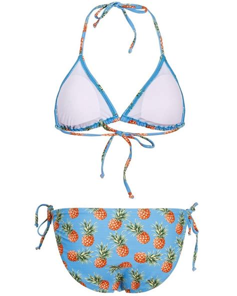 Womens Turquoise Blue Pineapple Bikini Set Two Piece Swimsuit