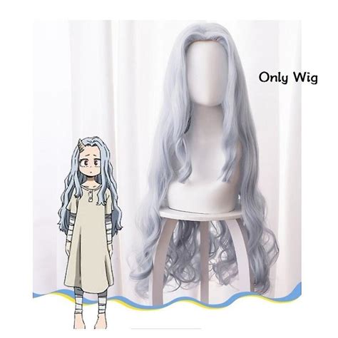 My Hero Academia Eri Cosplay Wig Long Wave Gray Wig With Horn Shaped
