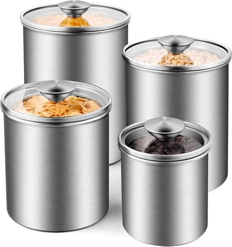deppon airtight canister sets for the kitchen counter 4 piece stainless steel food