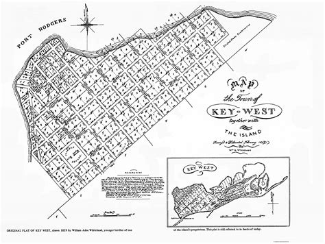 Historic City Maps Key West Florida Fl Landowner Map By William A