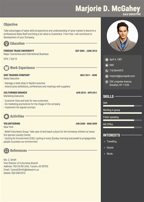 This free cv template for word is designed in a formal tone. Professional Resume/CV templates with examples - GoodCV.com