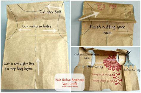 Vest out of a paper bag | Native american vest, Thanksgiving crafts for