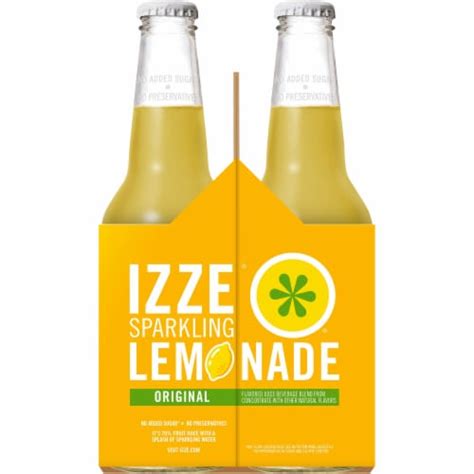 Izze Sparkling Juice Lemon Flavored Juice Drinks 4 Bottles 12 Fl Oz