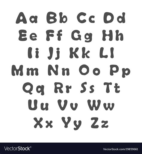 English Alphabet Uppercase And Lowercase Letters Vector Image