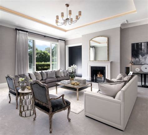 Luxury Art Deco Living Room Decor Grey Monochromatic Living Room Decor