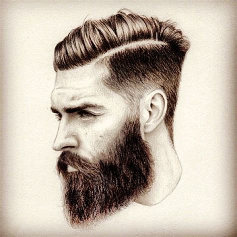 Bearded Man Sketch Art Artwork Drawing Arts Undercut Hair Hairstyle