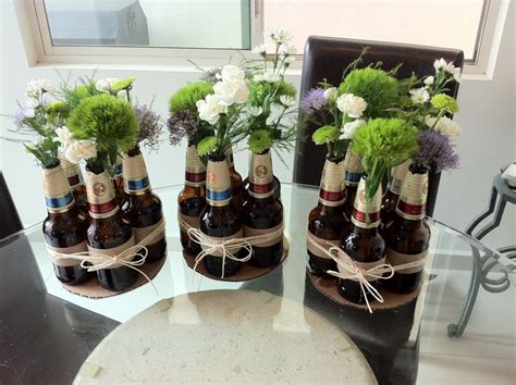 Beer Bottle Centerpiece Party For Him | Festas De Aniversário Para 4