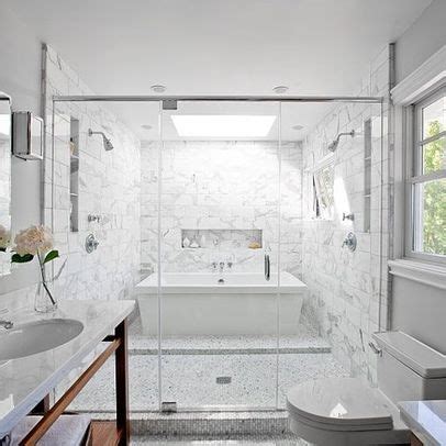 Wood plank porcelain, and square mosaic ceramic. Tub In Shower Design Ideas, Pictures, Remodel and Decor ...