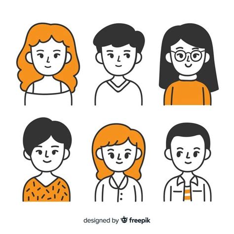 Download Hand Drawn People Avatar Collection For Free Vector