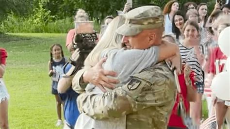 military dad surprise visits girl before her graduation ceremony youtube