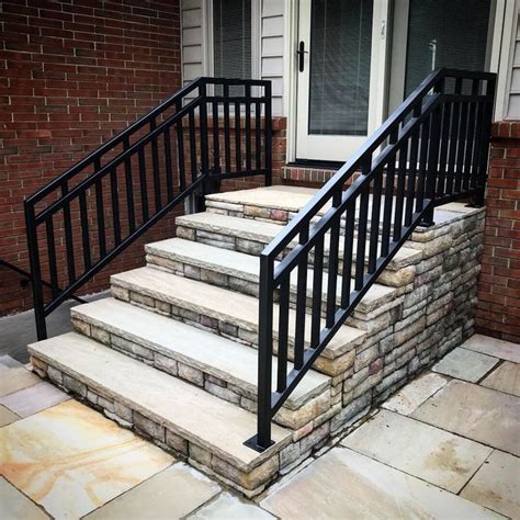 Exterior iron railings for stairs, steps, balconies and porches. Handrails | Etsy | Outdoor stair railing, Railings outdoor, Patio stairs