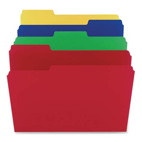 Tru Red Heavyweight Plastic File Folders 13 Cut Tabs Letter Size
