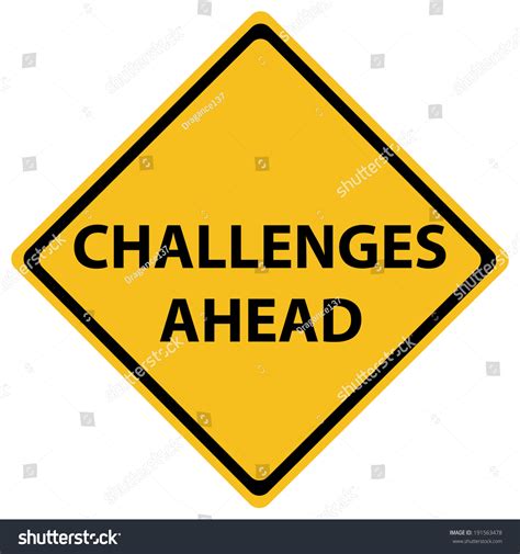 Challenges Ahead Road Sign Illustration Design Stock Vector Royalty