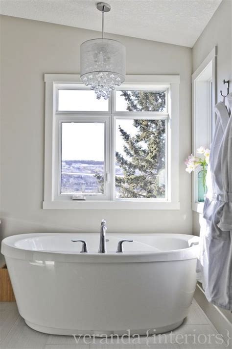 With a shower that's 3×3 ft. Image result for drum chandelier over bathtub | Bathroom ...
