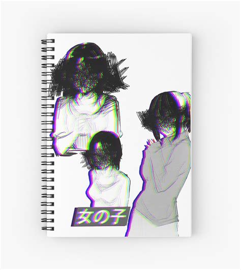 Girls Sad Anime Japanese Aesthetic Spiral Notebooks By Poserboy
