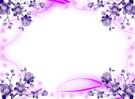 Beautiful Frame Png Format Purple Flower Border Free Transparent