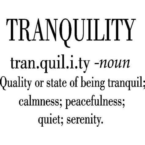 Tranquility · Tranquility Noun Quality Or State Of Being Tranquil