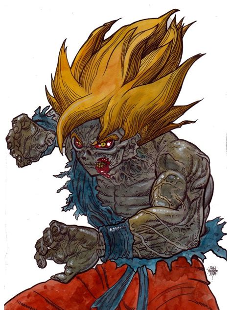 Zombie Art Super Saiyan Dragon Ball Z Zombie Art By Rob Sacchetto