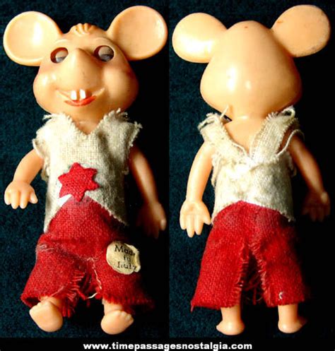 Small Old Italian Topo Gigio Mouse Character Doll Toy Figure Tpnc